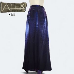 VINTAGE 90s Y2K Alex Evenings Iridescent Metallic Maxi Skirt Size XS/S Euphoria